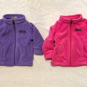 Columbia Baby Fleece Jackets in Purple and Pink